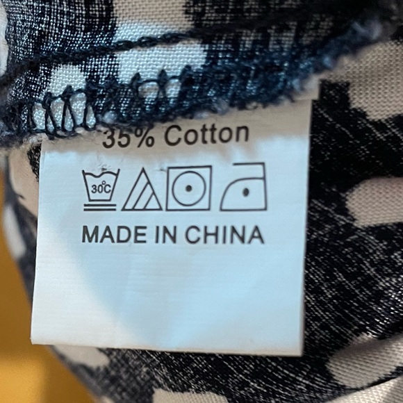 Women's | Midi Dress | Polka Dot | Small | Vintage Feel | Tie Waist | Black/Navy - Picture 15 of 16